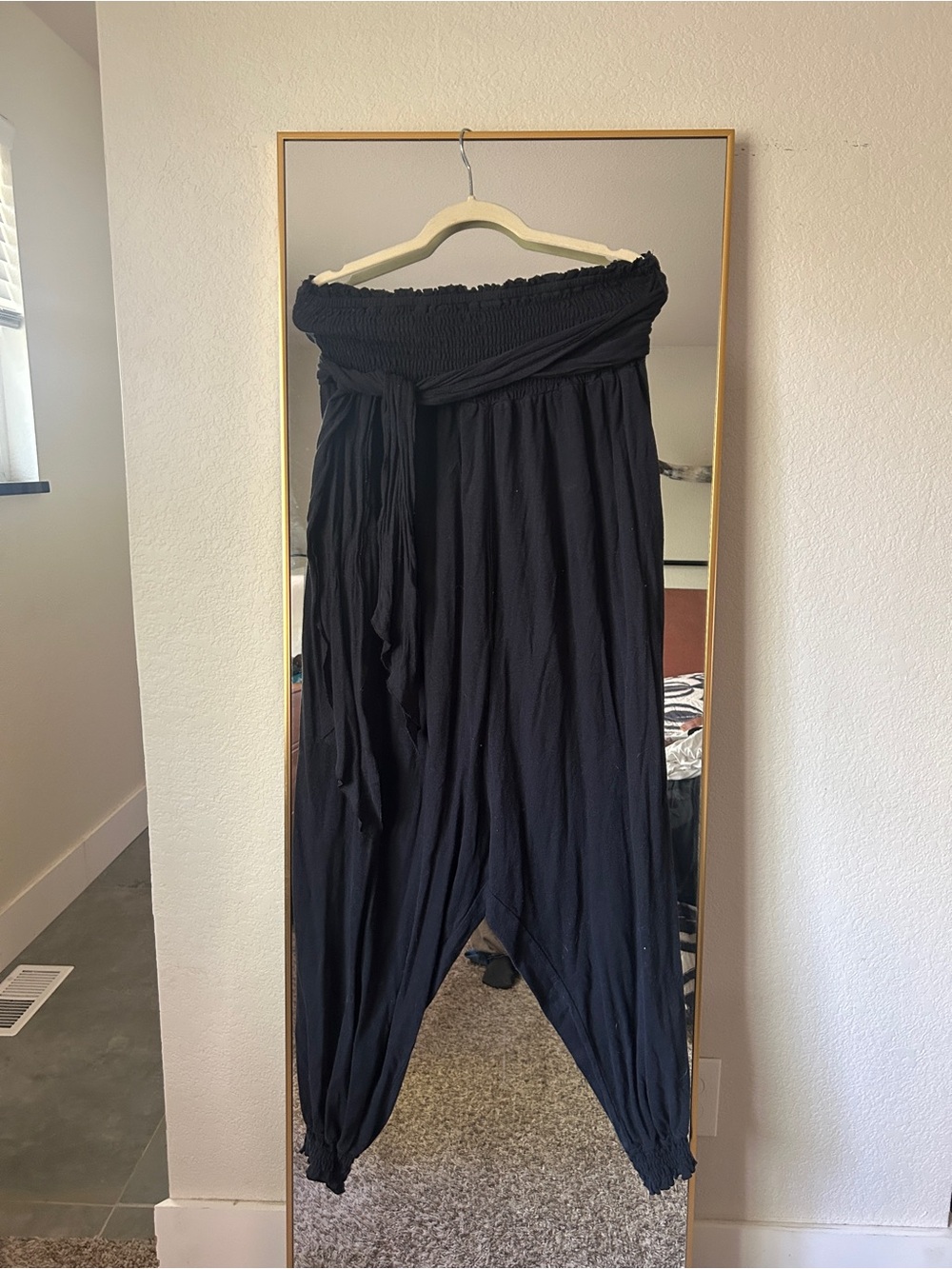 Free People Black Strapless Harem Jumpsuit